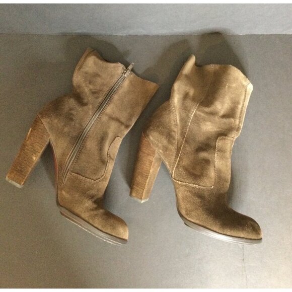 No 704 b EDDA Brown Suede High Heel Ankle Boots Size 39 8.5 Anthropologie - Picture 10 of 11